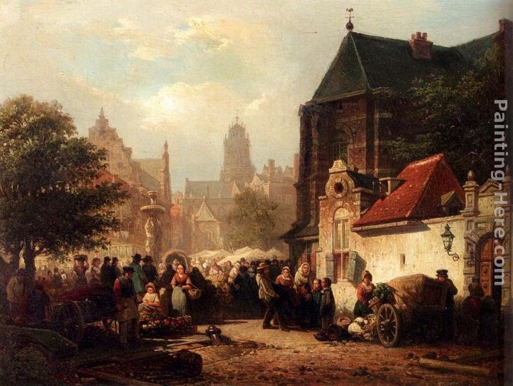 Elias Pieter van Bommel A Market Day In Zaltbommel